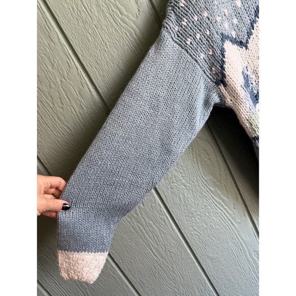 Vintage 90s Cottagecore Floral Embroidered Sweater, Large - Picture 2 of 6